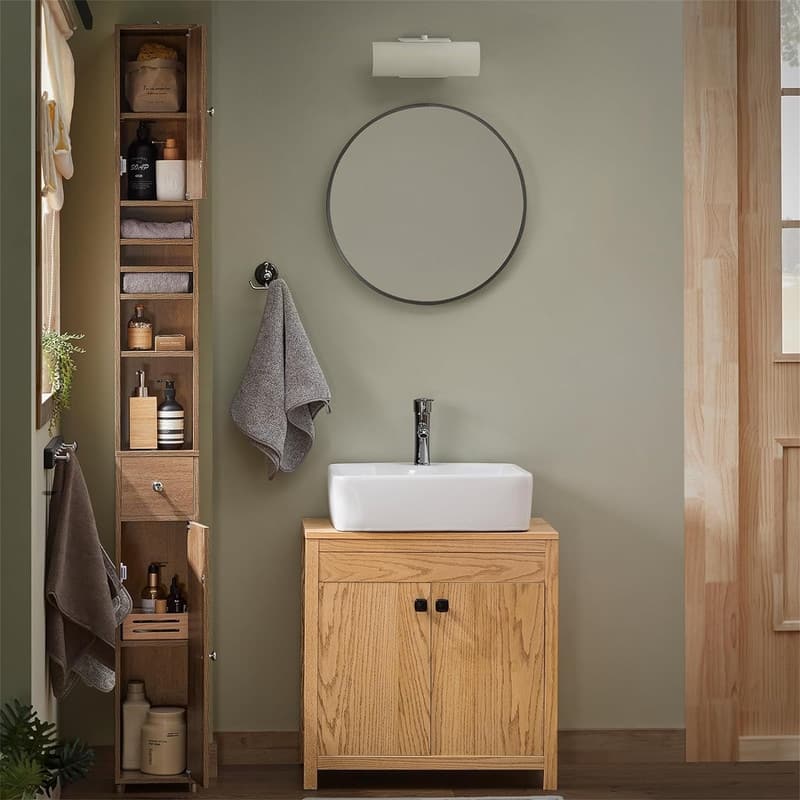 Black Bathroom Tall Cabinet - 7.87"D x 7.87"W x 70.87"H