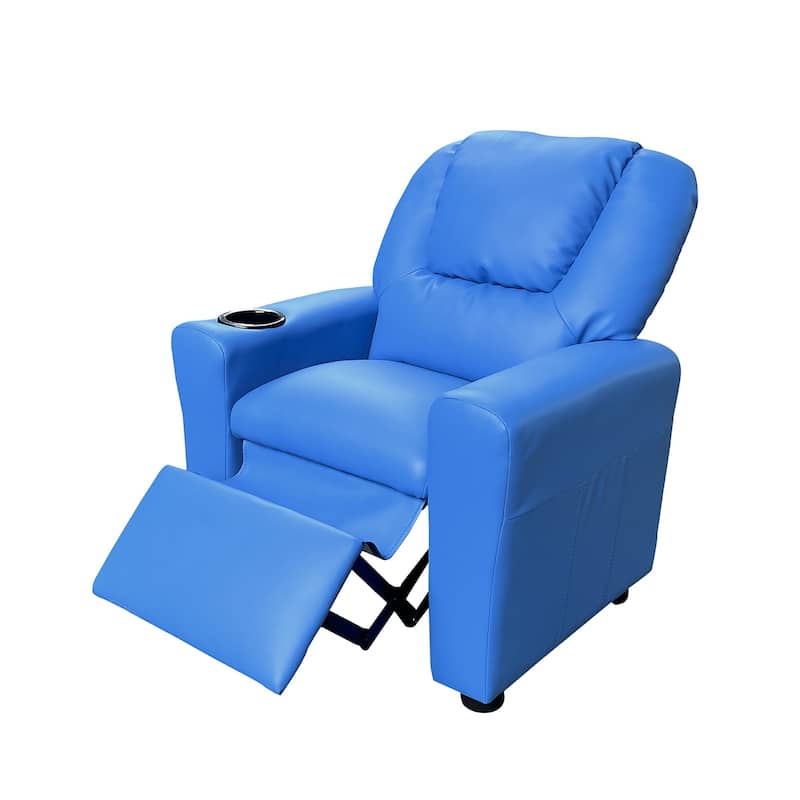 PU Leather Kids Recliner Chair with Cup Holder