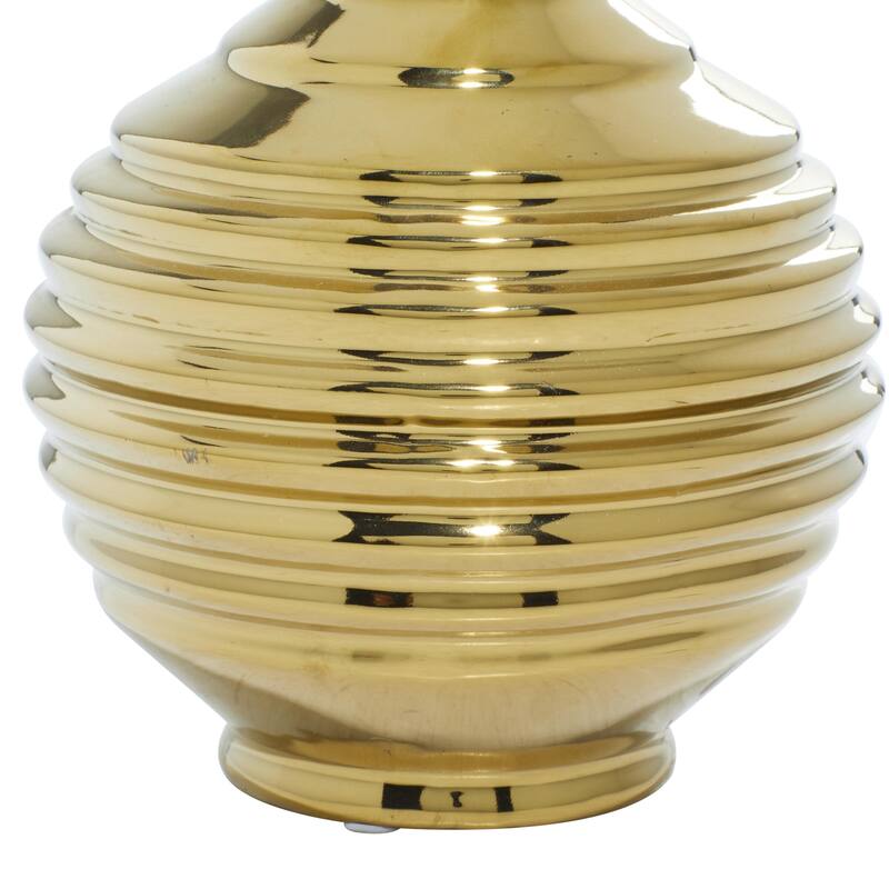 Ceramic Decorative Vase with Varying Patterns - Set of 3 Gold, Blue, White, Cream - Roche River Decor