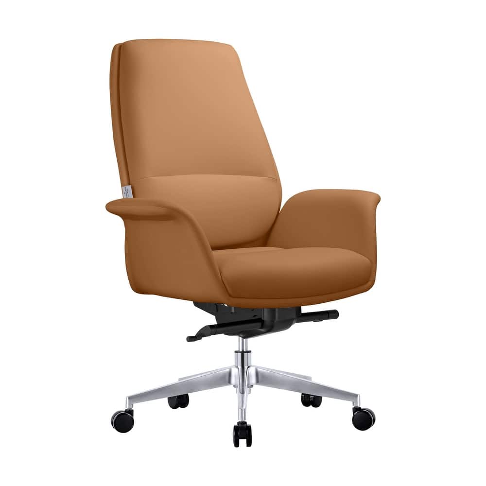 Summit Ergonomic Leather Office Chair with Durable Metal Frame, Adjustable Height, Swivel, Tilt, and Plush Cushion Support