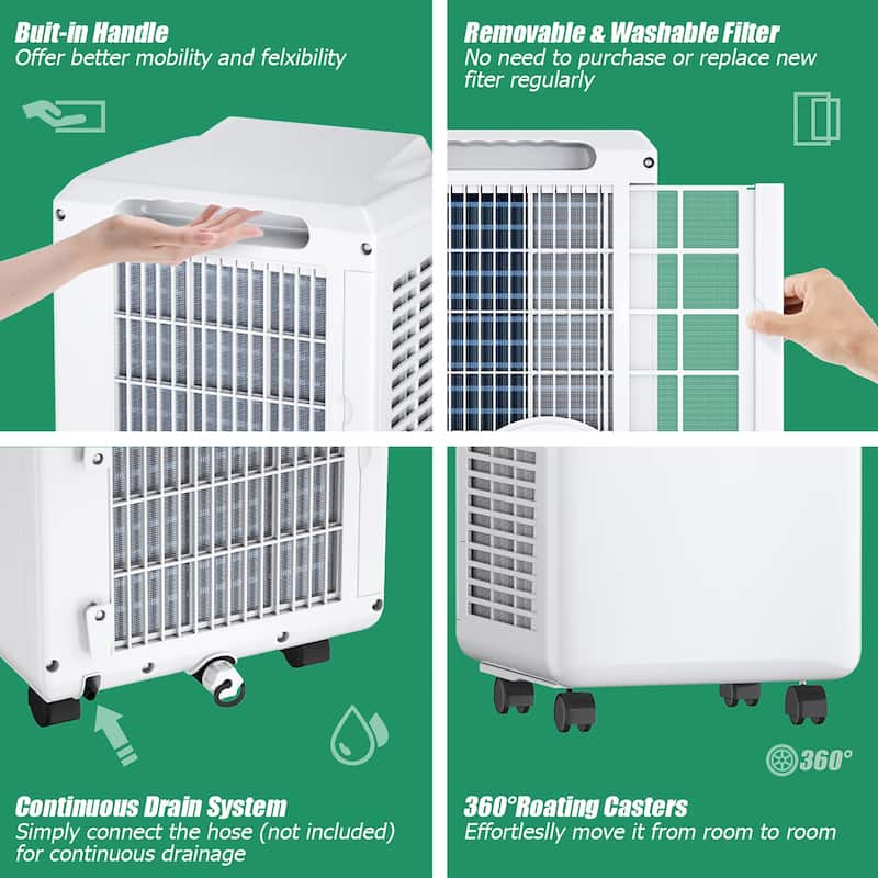 Costway 5500 BTU (9000 BTU ASHRAE) 3-in-1 Portable Air Conditioner