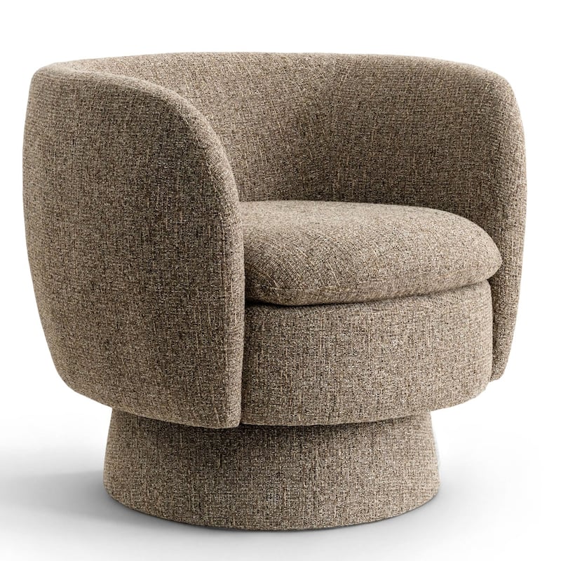 Upholstered 360 Swivel Barrel Accent Armchair(Set of 2)