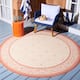 SAFAVIEH Courtyard Laurene Waterproof Patio Backyard Rug - 5'3" x 5'3" Round - Natural/Terra