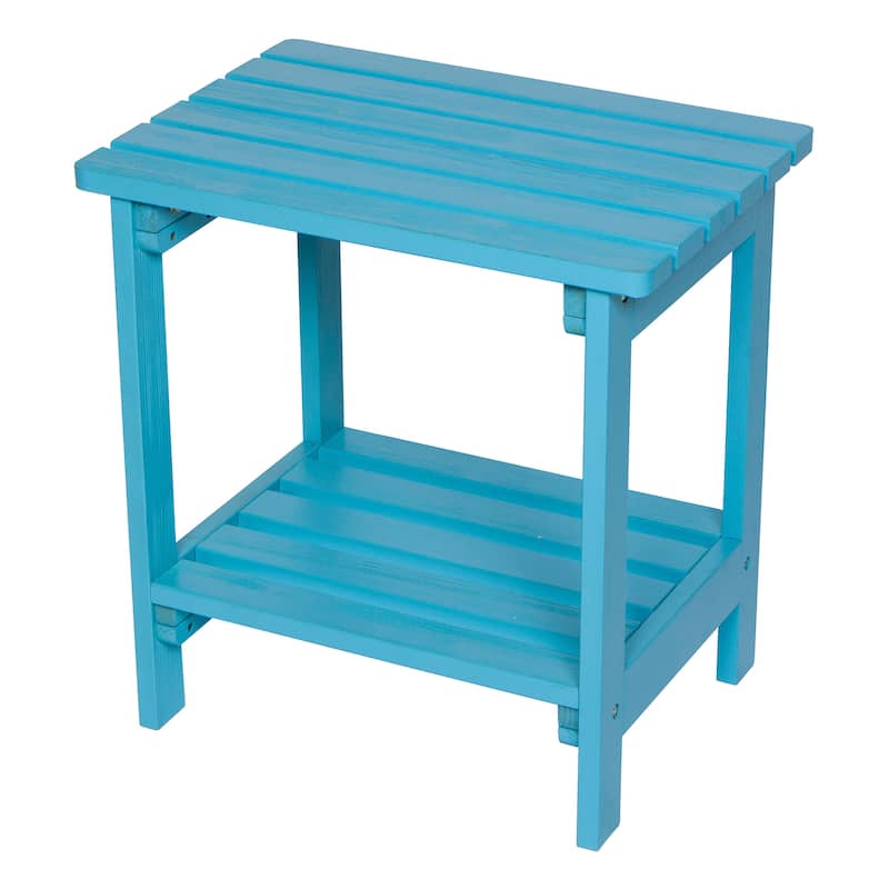 Laguna Adirondack Weather-Resistant 19.75" Wood 2 Tier Side Table by Porch & Den