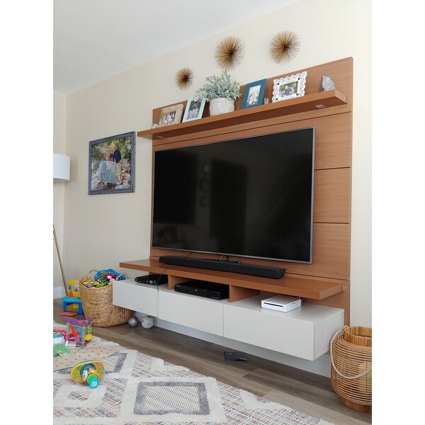Top Product Reviews For Manhattan Comfort Cabrini Maple Cream Off White 1 8 Floating Wall Theater Entertainment Center 17439182 Overstock