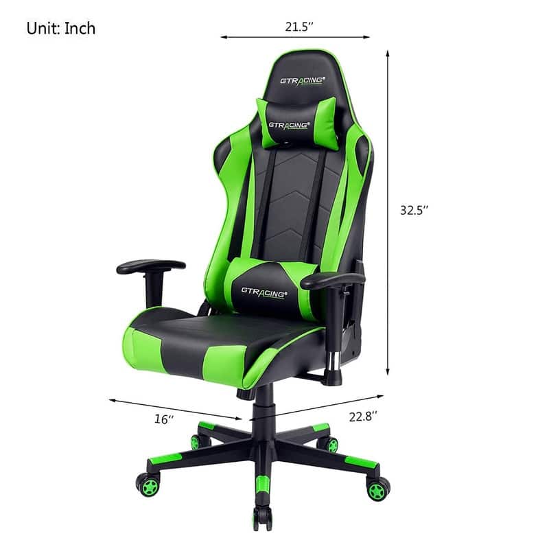 Lucklife Gaming Chair Racing Office Computer Ergonomic Video Game Chair with Headrest and Lumbar Pillow Esports Chair