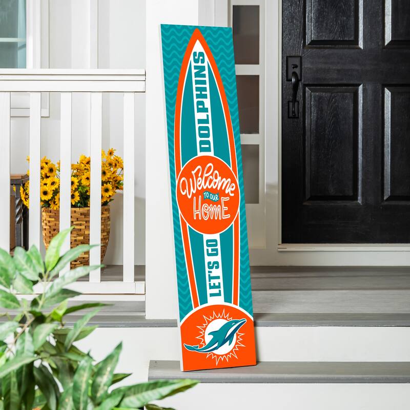 47" Porch Leaner Welcome Wall Sign, Miami Dolphins - Multi