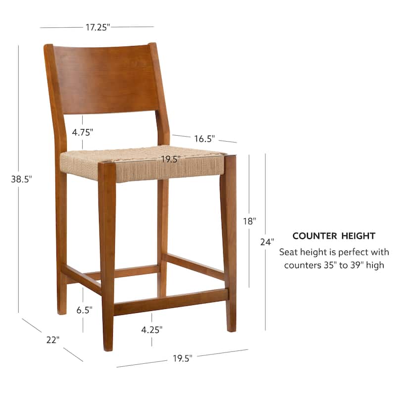 Caelan Seagrass 24-Inch Counter Stool (Set of 2)