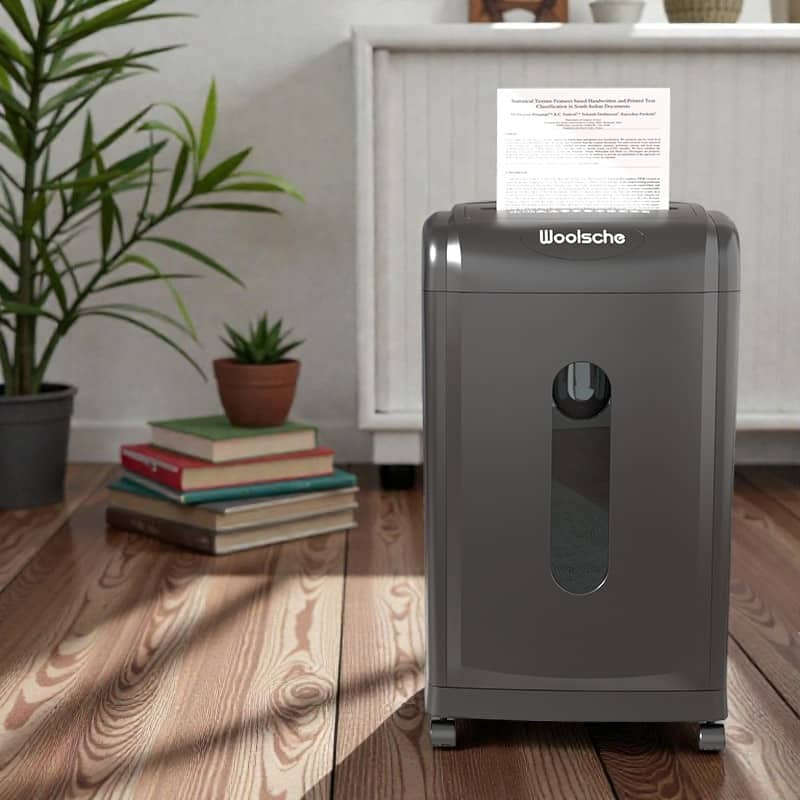 19 Sheet Heavy Duty Paper Shredder with Pullout Bin, Cross Cut Credit Card Shredder for Home Office