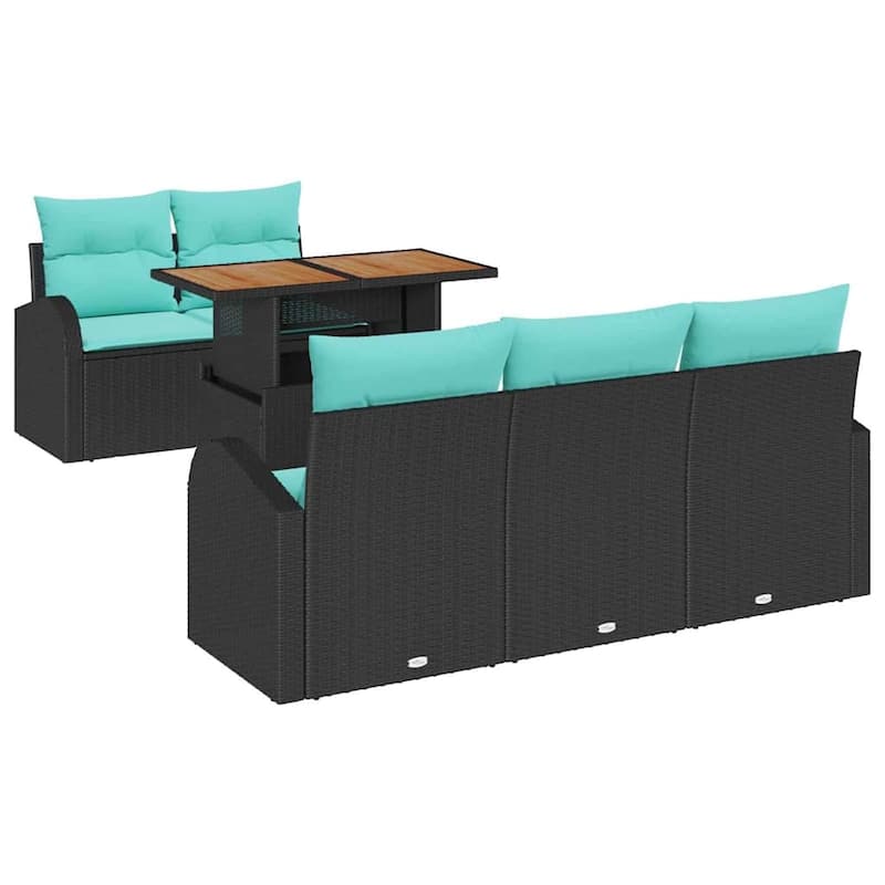 vidaXL 6 Piece Garden Sofa Set with Cushions - 70.5×24.4×27.2