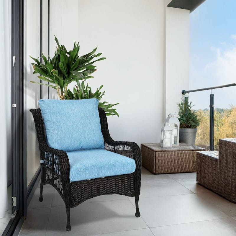 Aoodor Outdoor Deep Seat Cushion Set, Waterproof Patio Furniture Cushions with Adjustable Straps & Removable Cover