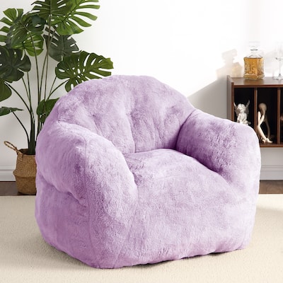 Extra Large Pre-Filled Purple Bean Bag Chair Sofa for Living Room Bedroom