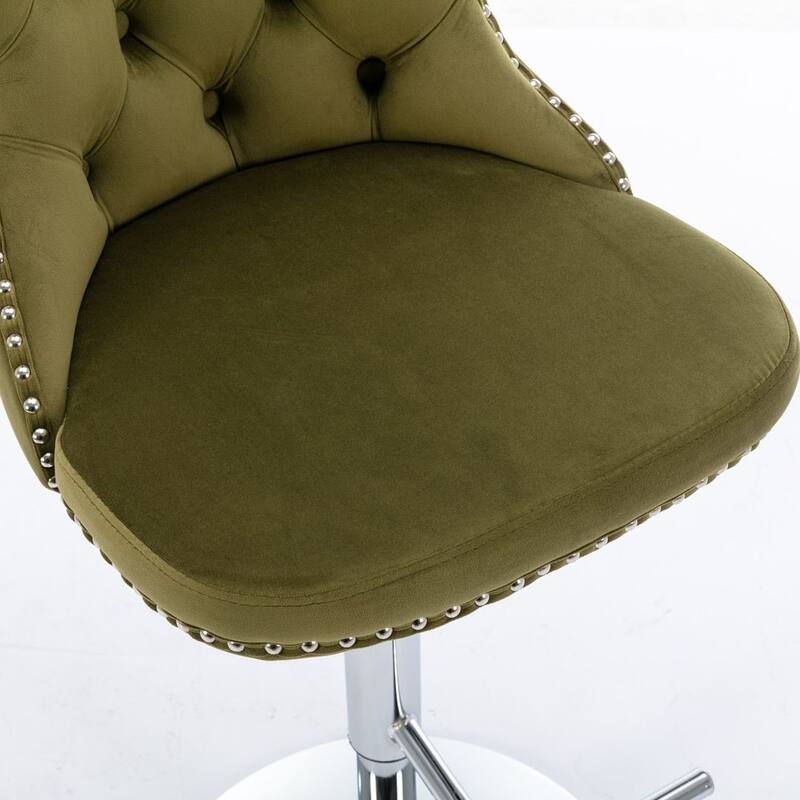 Bar stools with Backs Luxurious Velvet Swivel - Adjustable Height, Set of 2