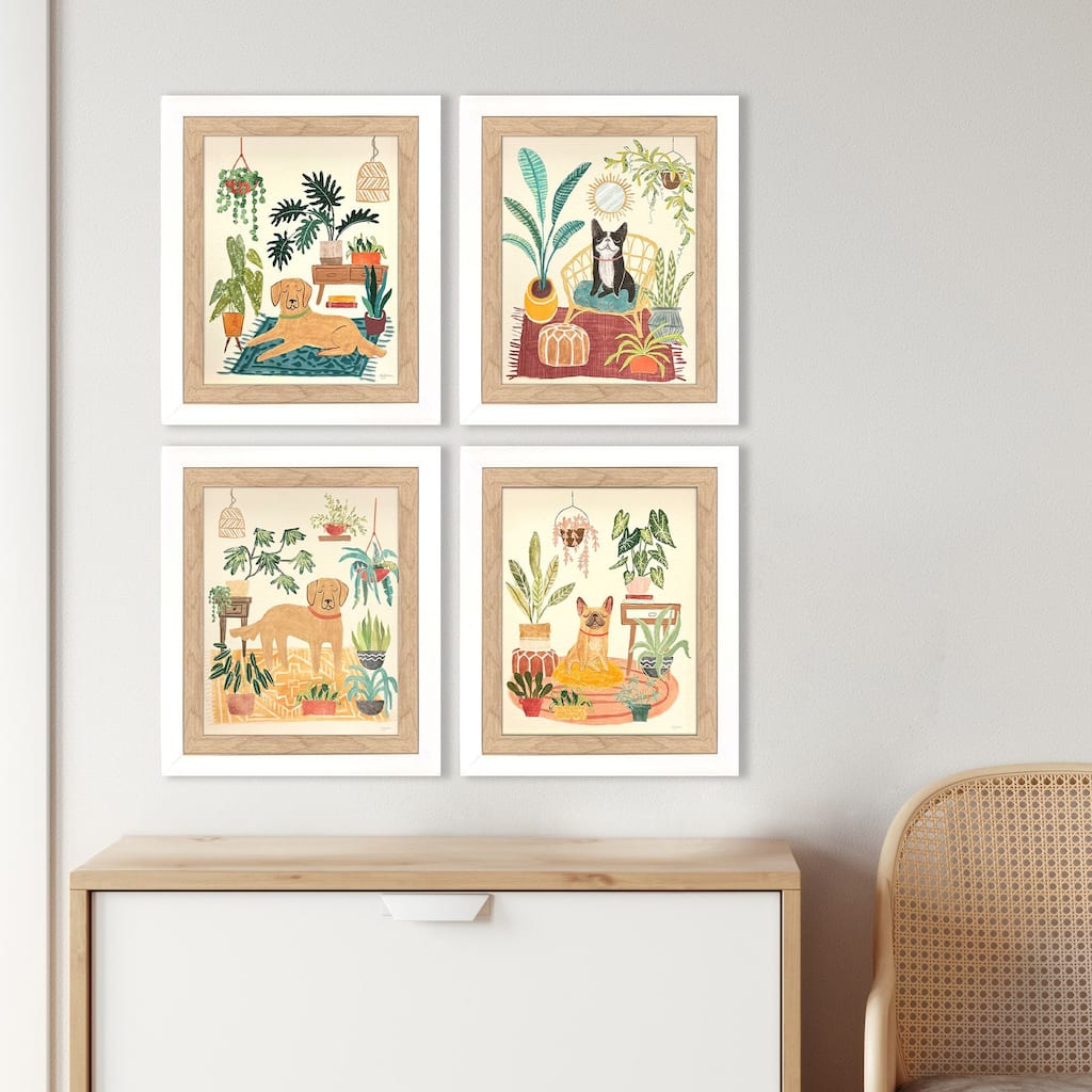 Paragon Urban Jungle Dogs Framed Art - Set of 4