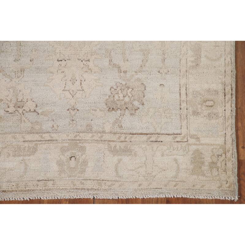 Hand Knotted Oriental 100% Wool Carpet Transitional All-Over Beige & Ivories Oushak Area Rug - 6' 1'' X 3' 9''