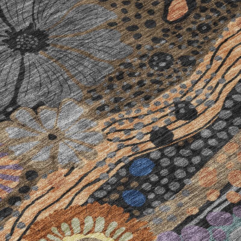 Machine Washable Indoor/ Outdoor Whimsy Floral Chantille Rug