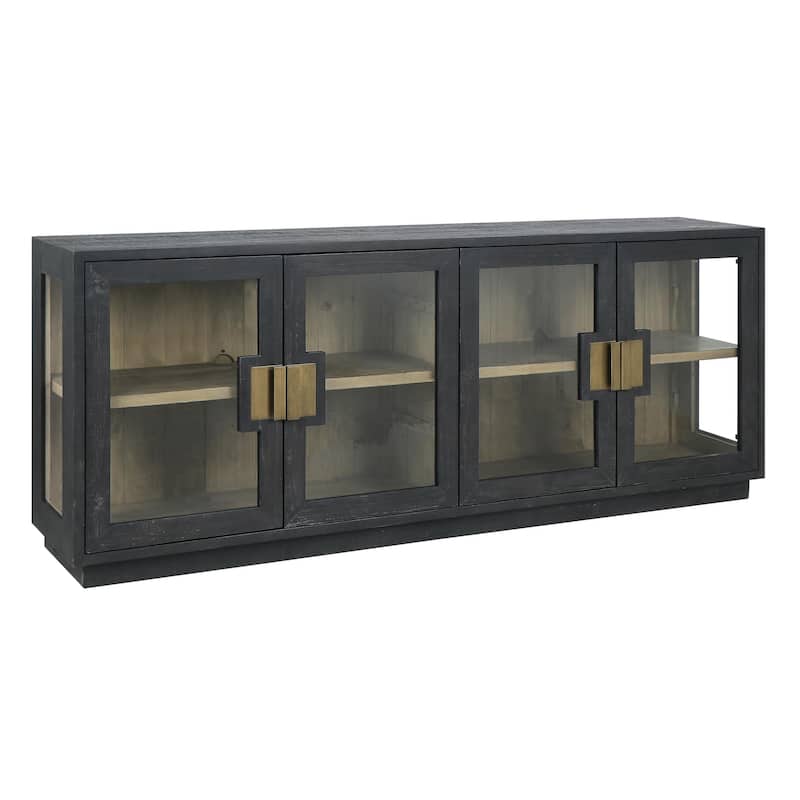 Classic Home Larson 90" Glass Reclaimed Pine Sideboard