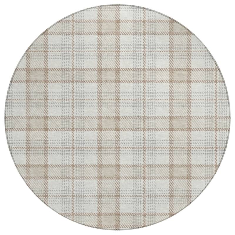 HomeRoots Plaid Transitional Rectangle Outdoor Rug