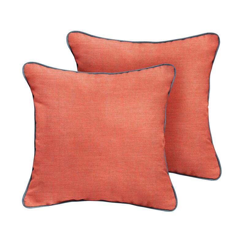 Sunbrella Cast Coral/ Spectrum Denim Indoor/ Outdoor Pillow (Set of 2)