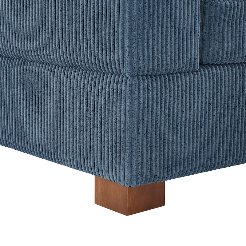 Modern L-Shaped Corduroy Modular Sectional Couch Sofa with Pillows