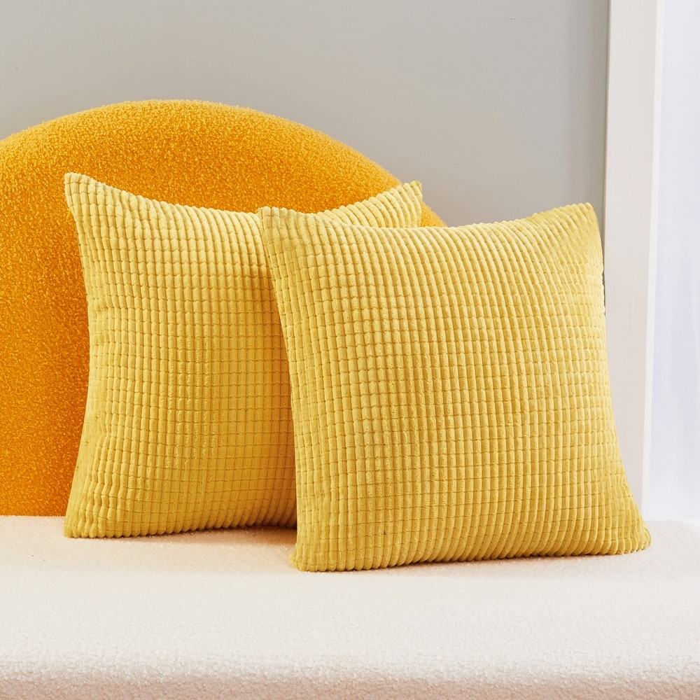 Yellow throws and pillows sale