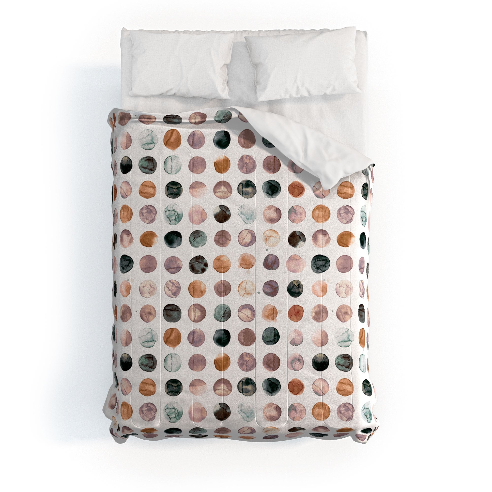 Ninola Design Watercolor Dots Snow Fallen Made To Order Full Comforter ...