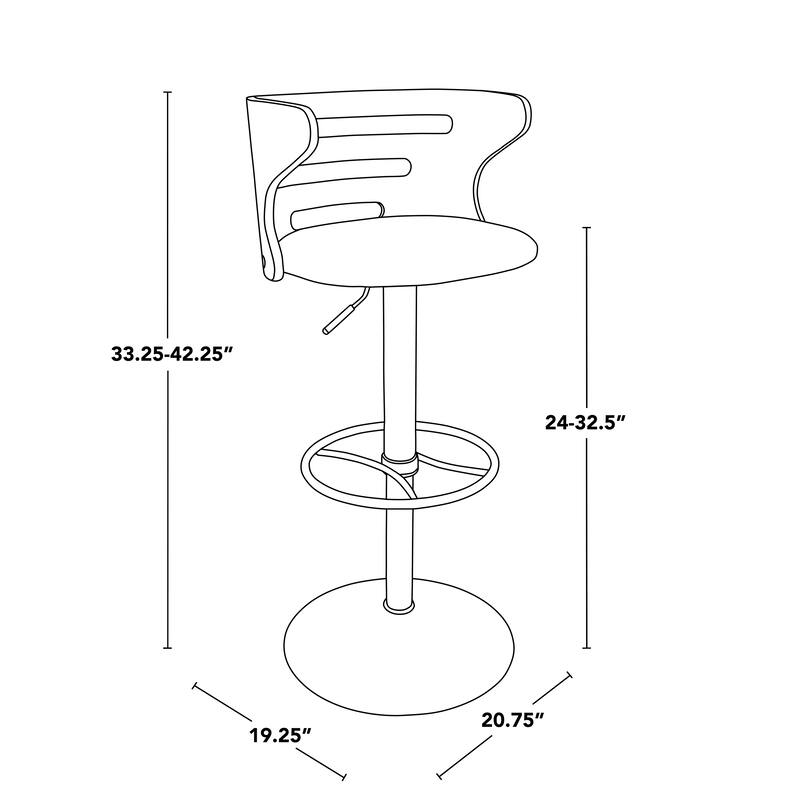 Carson Carrington Cranagh Adjustable Bar Stool with Rounded Rectangle Footrest (Set of 2)