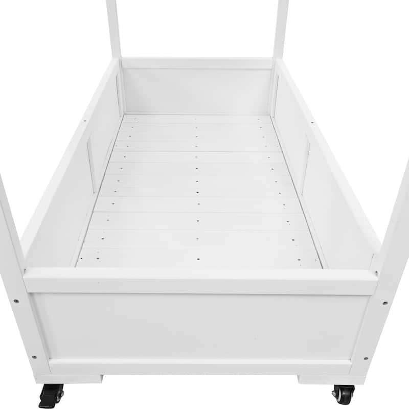 62″ Portable Wood Cold Frame Greenhouse with Storage Box