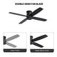preview thumbnail 3 of 12, WINGBO 44" and 52" Flush Mount DC Ceiling Fan without Lights, 4 Reversible Blades