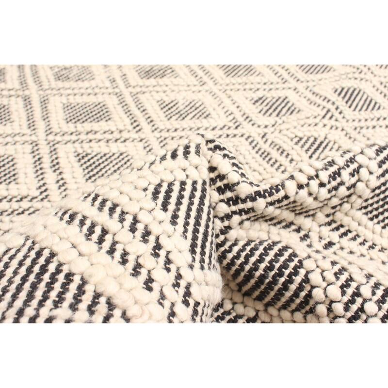 ECARPETGALLERY Braid weave Sienna Beige Wool Rug - 5'0 x 7'6