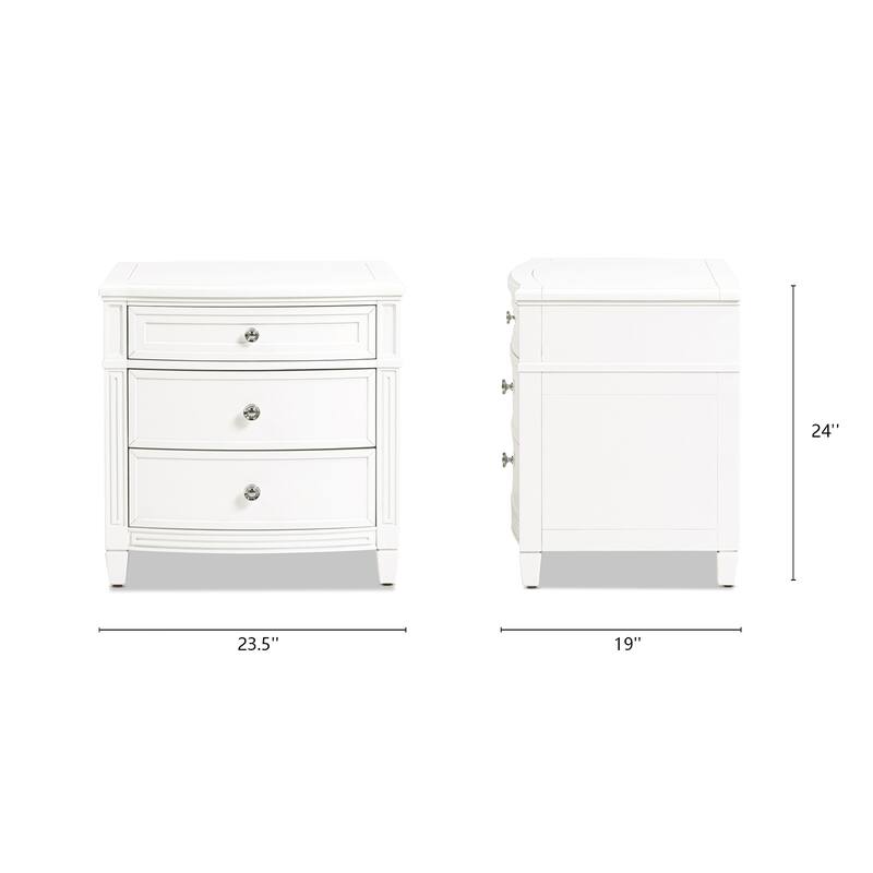 Dauphin 23.5" 3-Drawer Storage End Table