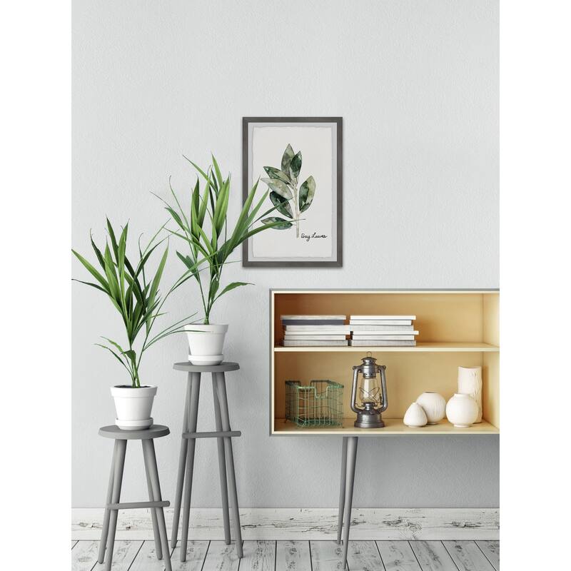 Herb Bay Leaves Framed Wall Art, Elegant Home Touch - Sophisticated Artwork for Refined Décor