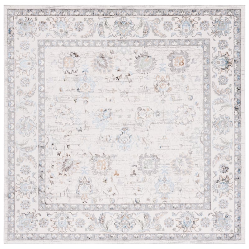 SAFAVIEH Bel Air Sinikka Oriental Rug - 6'7" Square - Grey/Beige