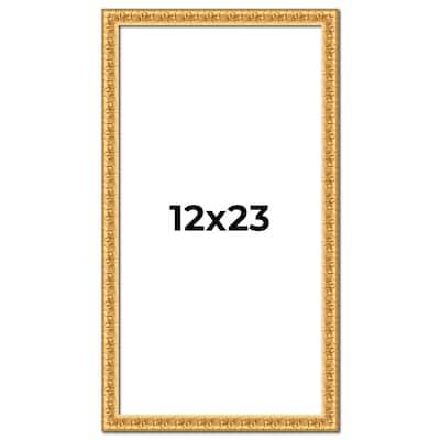 12x23 Frame Gold Real Wood Picture Frame Width 1 inches | Interior