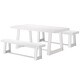 preview thumbnail 25 of 33, Farmhouse 72-inch Rectangle Dining Table Set with Benches