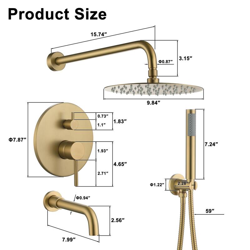 10-Inch Wall Mount Round Shower Set
