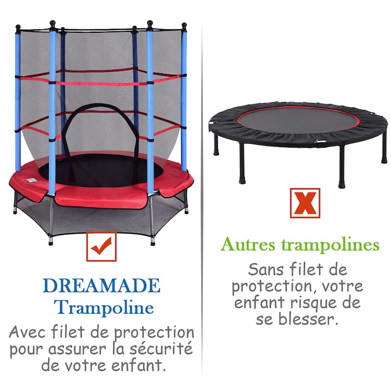 55" Kids Trampoline Jumping Trampoline for Indoor/Outdoor Exercise