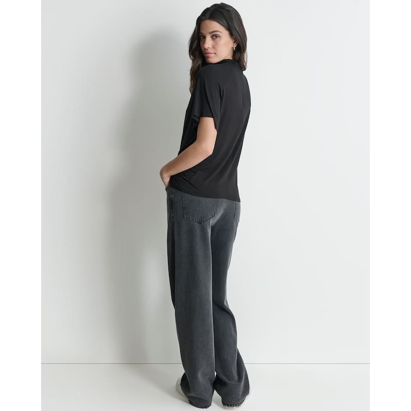 DKNY Mock Neck Dolman Knit Top