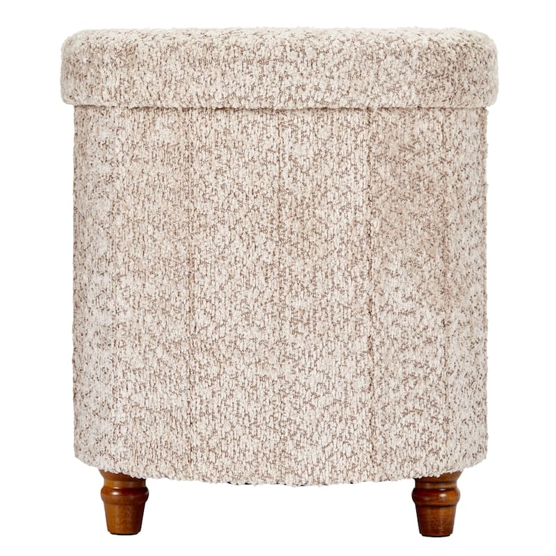 Aria Home Esme Brown Boucle Storage Ottoman Bench with Seat Cushion