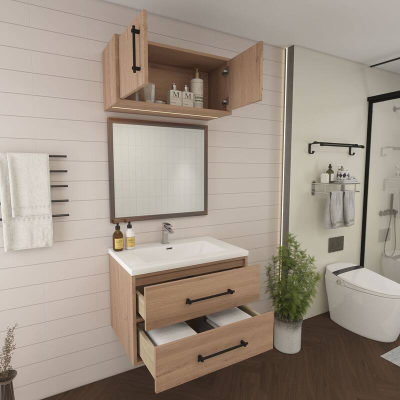 Victoria 30'' Wall-Mounted Vanity Set with Motion Sensor LED light Top Cabinet.