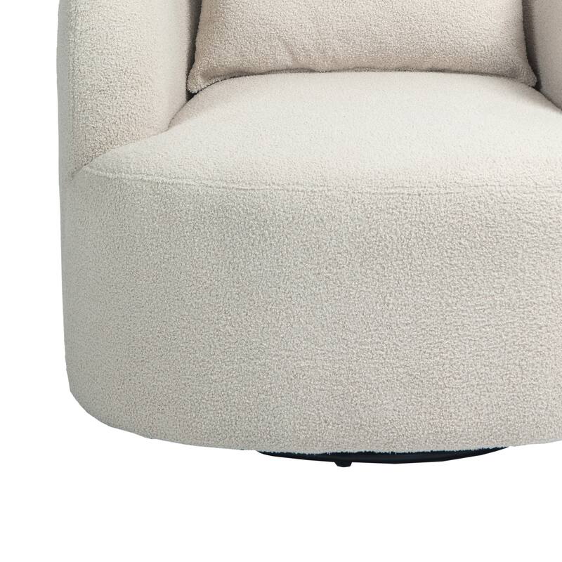 Set of 2 Single Accent Chair Teddy Swivel Barrel Chairs