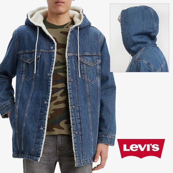 long denim sherpa jacket