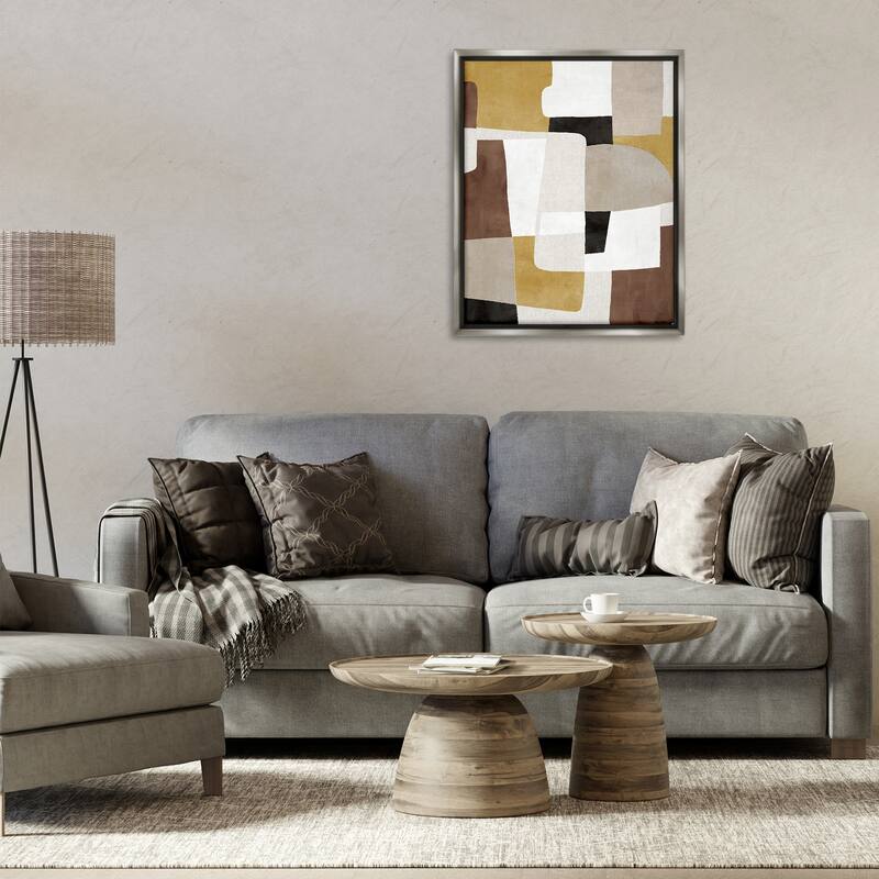 Stupell Funky Boho Geometric Shapes Framed Floater Canvas Wall Art Design By Amber Sterling