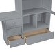 preview thumbnail 8 of 10, Artsy Full Size Loft Wood Bed with Desk, Storage shelves and Drawers, Built-in Ladder, Ample Space Storage, Grey