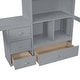 preview thumbnail 19 of 18, Wood High Full Size Loft Bed with Desk,Storage Shelves and Drawers