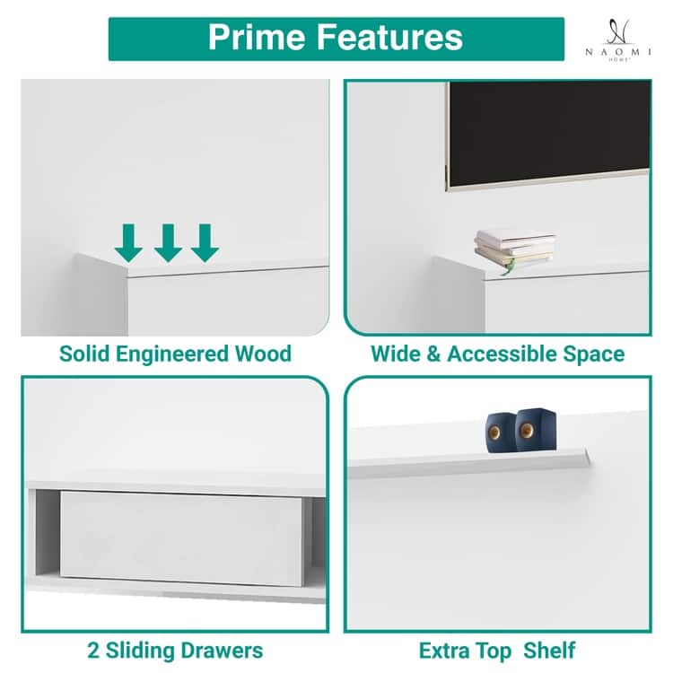 Wall-Mounted Entertainment Center with Multiple Storage Options for TVs up to 70 Inches