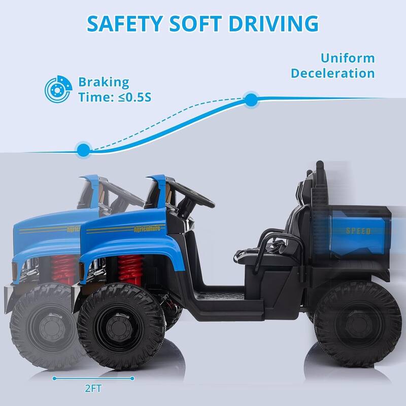 2 Seats Electric 24V Kids Ride-on Truck Car, Best Gift for Boys Girls