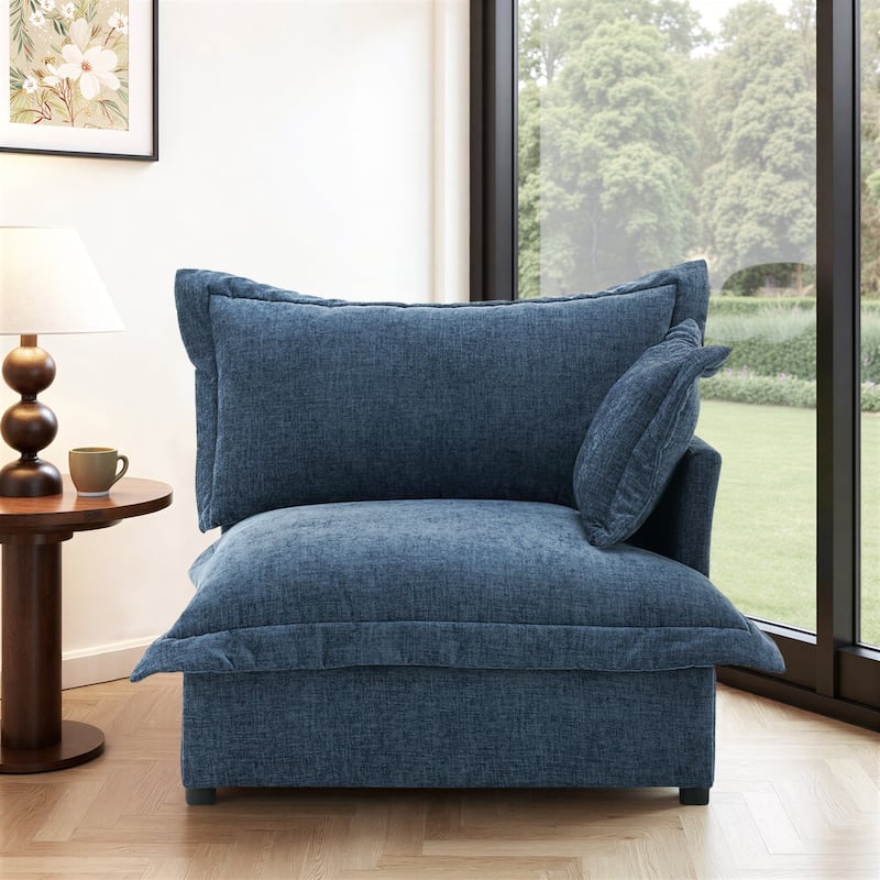 40"W Oversized Upholstered Chenille Comfy Cloud Corner Accent Chair