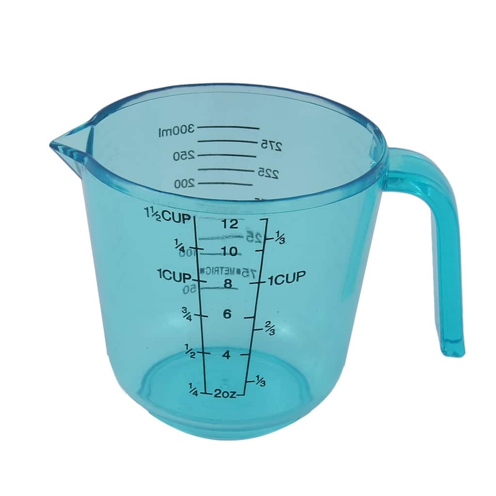 Kitchen Plastic Cylinder Shape Graduated Scale Measuring Cup 300ml - Clear Blue