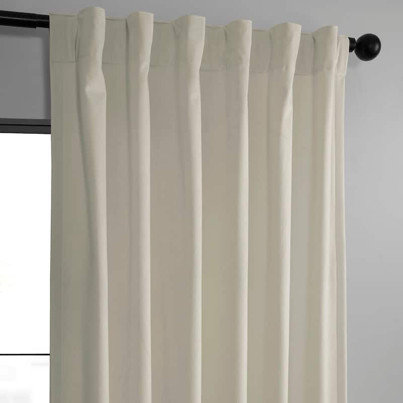 Exclusive Fabrics Basic Deluxe Velvet Room Darkening Curtain Pair - 2 Panels Window Curtains